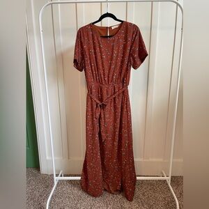 ROOLEE Faux Wrap Slightly High-Low Hem Midi Dress sz XL